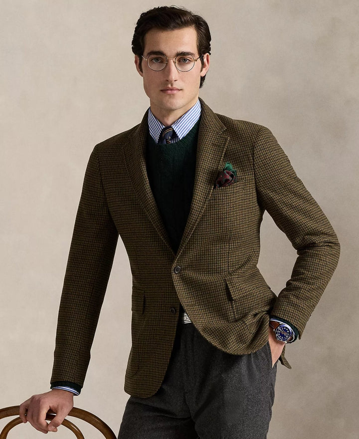Translation missing: en.Polo Ralph Lauren Men's Modern Houndstooth Wool-Blend Sport Coat Olive/Loden-44L