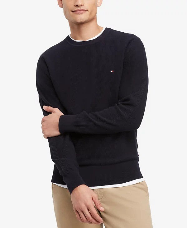 Translation missing: en.Tommy Hilfiger Men's Ricecorn Textured-Knit Crewneck Sweater - Desert Sky-2XL