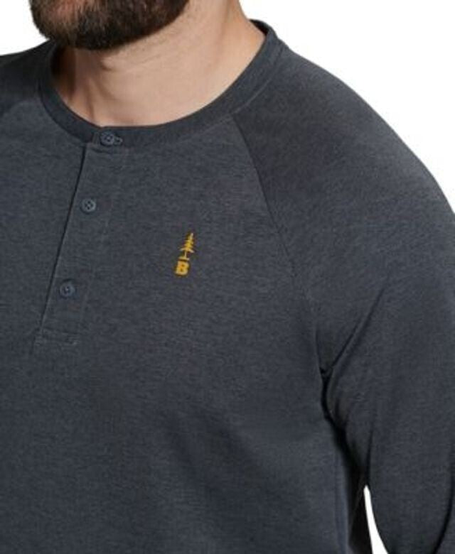 Translation missing: en.Bass Outdoor Men's L/S Hilltop Henley Shirt in Asphalt Grey-Large