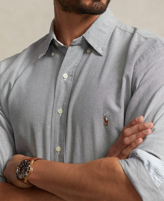 Translation missing: en.Polo Ralph Lauren Men's Big &amp; Tall Iconic Oxford Shirt - Grey-3XB