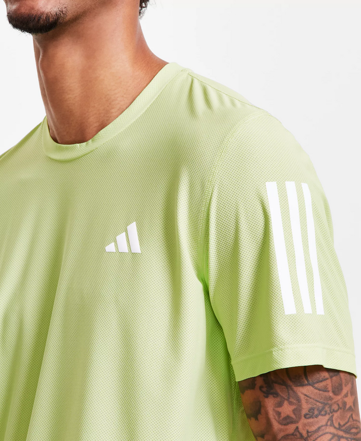 Translation missing: en.adidas Men's Own The Run Climacool Colorblocked T-Shirt - Black/Green-Small
