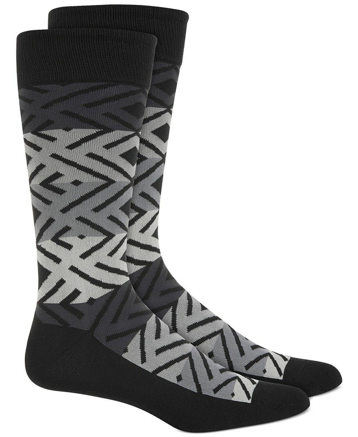 Translation missing: en.Alfani Men's 2 Pair Alfa Tech Moisture Wicking Crew Socks Ribbed, Printed, Pixel