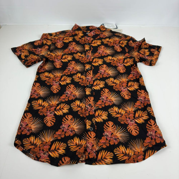 Translation missing: en.Buffalo David Bitton Simad Leaf Print Slim Fit Shirt Dusty Orange-Medium