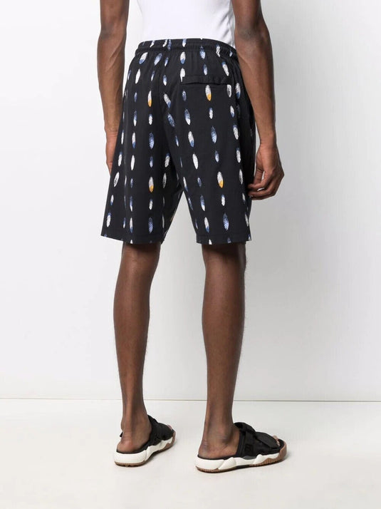 Translation missing: en.MARCELO BURLON COUNTY OF MILAN Feather-print Swim Shorts In Black-Size XL