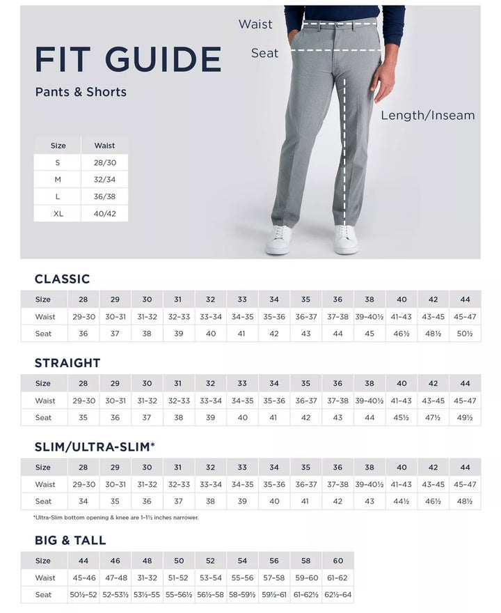 Translation missing: en.Haggar Life Khaki Comfort Chino Mens Comfort Waistband Straight Fit Pants-34x32