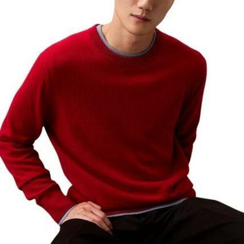 Translation missing: en.Calvin Klein Sweater Scarlet Sage Red Size Large All Cashmere Crewneck Reg Fit