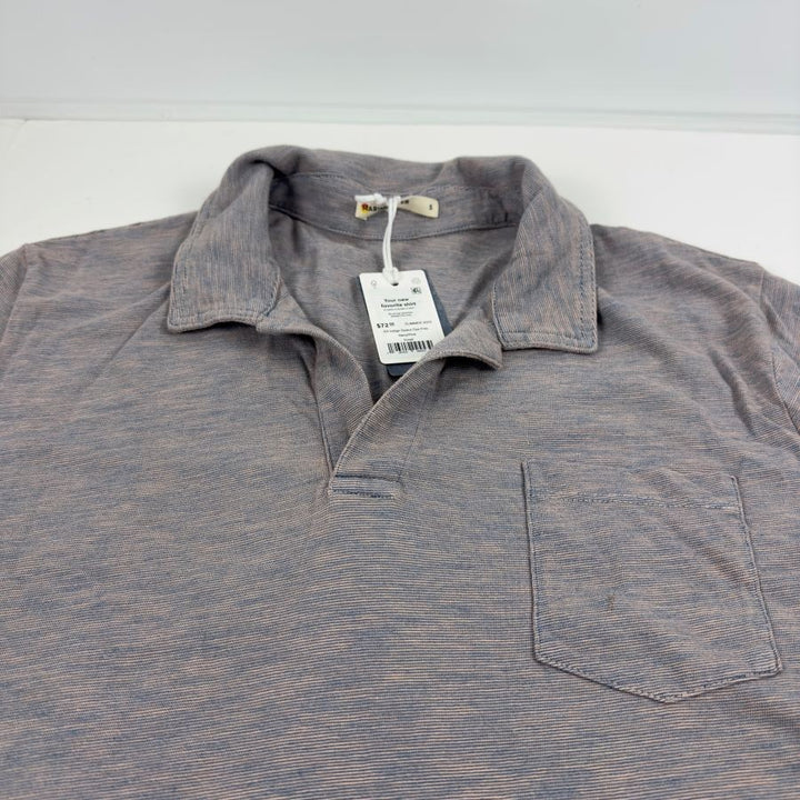 Translation missing: en.Marine Layer Mens Short Sleeve Space Dye Polo Navy Pink-Small
