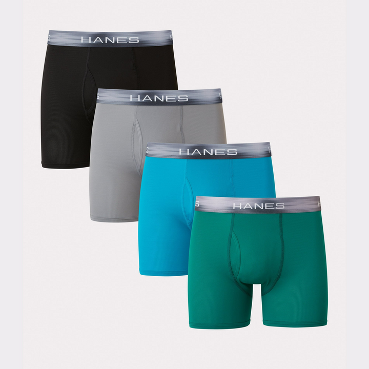 Translation missing: en.Hanes Men's Classics Ultimate X-Temp 4Pk Mesh Boxer Briefs Asst-Small 28-30W