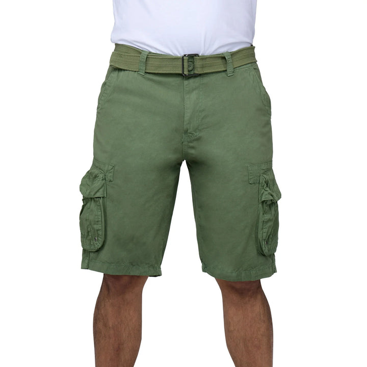 Translation missing: en.RAW X Men's Belted Classic Fit 12.5" Cotton Cargo Shorts Grass Green-50W