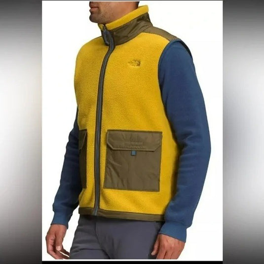 Translation missing: en.The North Face Men's Royal Arch Full Zip Fleece Vest Gold-Olive-Blue-XL