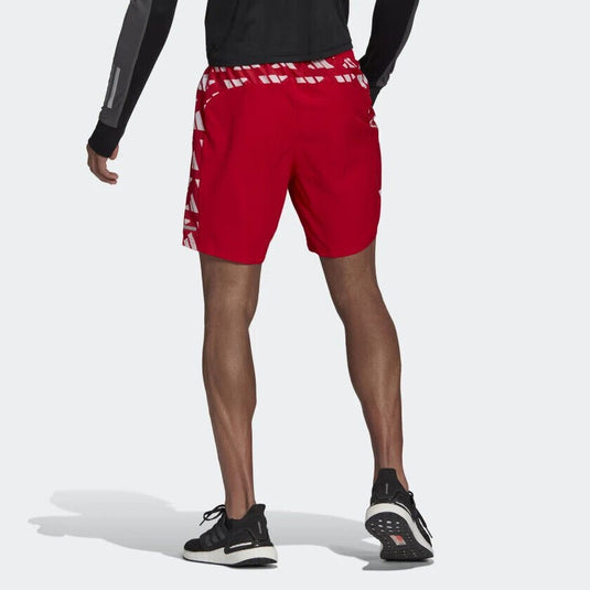 Translation missing: en.adidas Men's Men's Aeroready Own The Run Celebration Shorts Scarlet-Size 2XL
