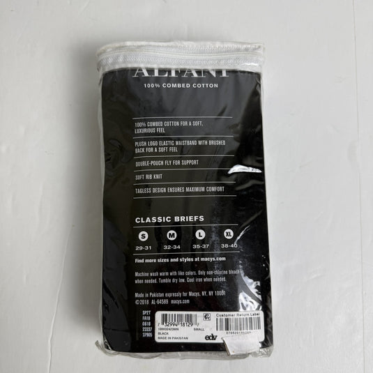 Translation missing: en.Alfani Men's Clasic Briefs Size Small Black Combed Cotton Soft Feel Double Pouch