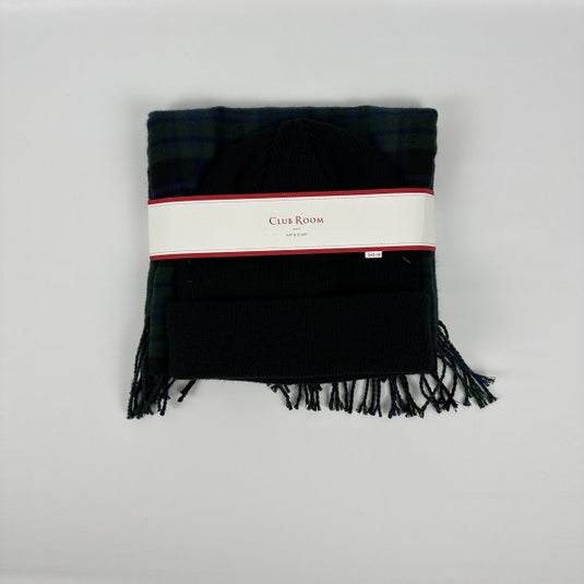 Translation missing: en.Club Room Men's Beanie &amp; Scarf Set in Blue Green-One Size