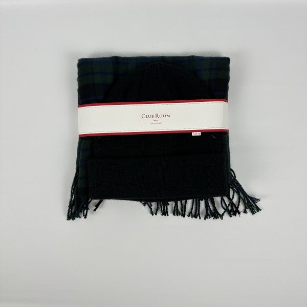 Translation missing: en.Club Room Men's Beanie &amp; Scarf Set in Blue Green-One Size
