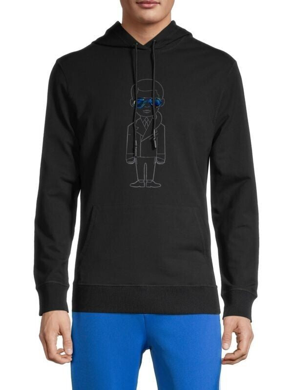 Translation missing: en.Karl Lagerfeld Paris Men's Karl With Sunglasses Hoodie in Black-Medium