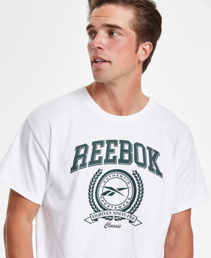 Translation missing: en.Reebok Men's Logo Varsity Cotton T-Shirt - White-Size Medium