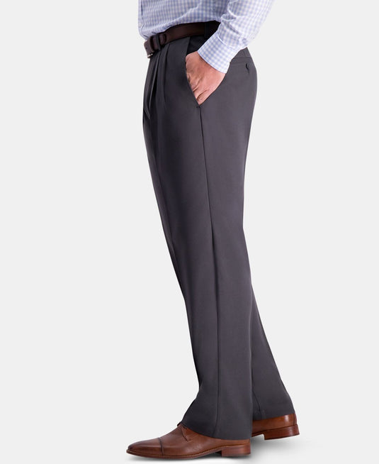 Translation missing: en.Haggar Men's Cool 18Pro Reg-Fit Expand Waist Pleated Dress Pants Dk Grey-44/32