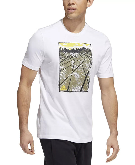 Translation missing: en.adidas Originals Men's Sketch Track Graphic T-Shirt in White-Large