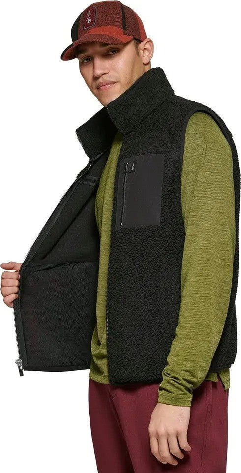 Translation missing: en.Bass Outdoor Men's Coastal Fleece Full-Zip Vest in Black-Small