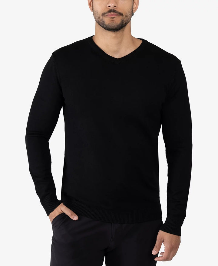 Translation missing: en.X-Ray Men's Basic V-Neck Pullover Nylon Blend Midweight Sweater - Black-Medium