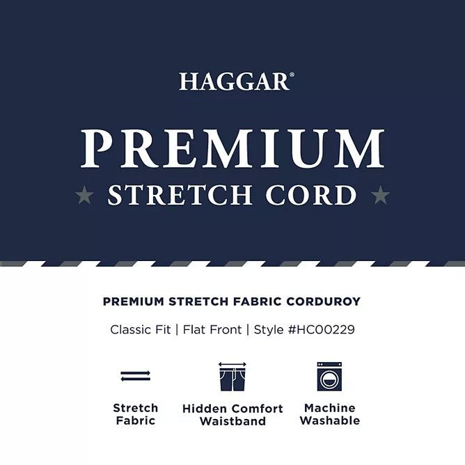 Translation missing: en.Haggar Men's Classic-Fit Stretch Corduroy Pants Cotton Blend - Khaki Color-34x29