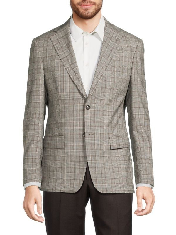 Translation missing: en.Tallia Verdello Men's Slim-Fit Wool Blend Suit Separate Jacket Cream/Brown-40R