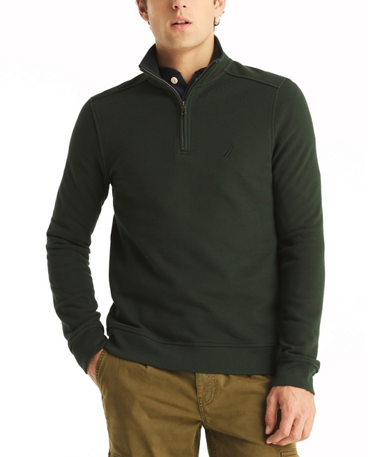 Translation missing: en.Nautica Men's Fleece Quarter-Zip Sweatshirt Kelp Seas Green Pique Fleece-2XL