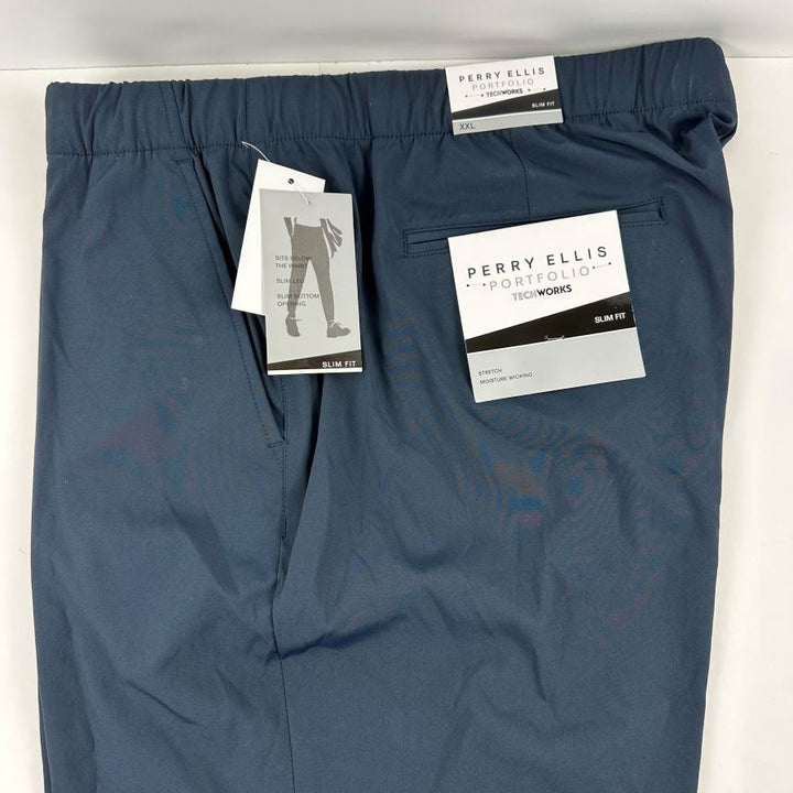 Translation missing: en.Perry Ellis Portfolio Men's Slim-Fit Drawstring Dress Pants - Dark Sapphire-2XL