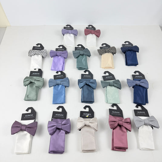 Translation missing: en.Alfani Men's Textured Bow Tie &amp; Pocket Square Set Wedding Formal Volume Pricing