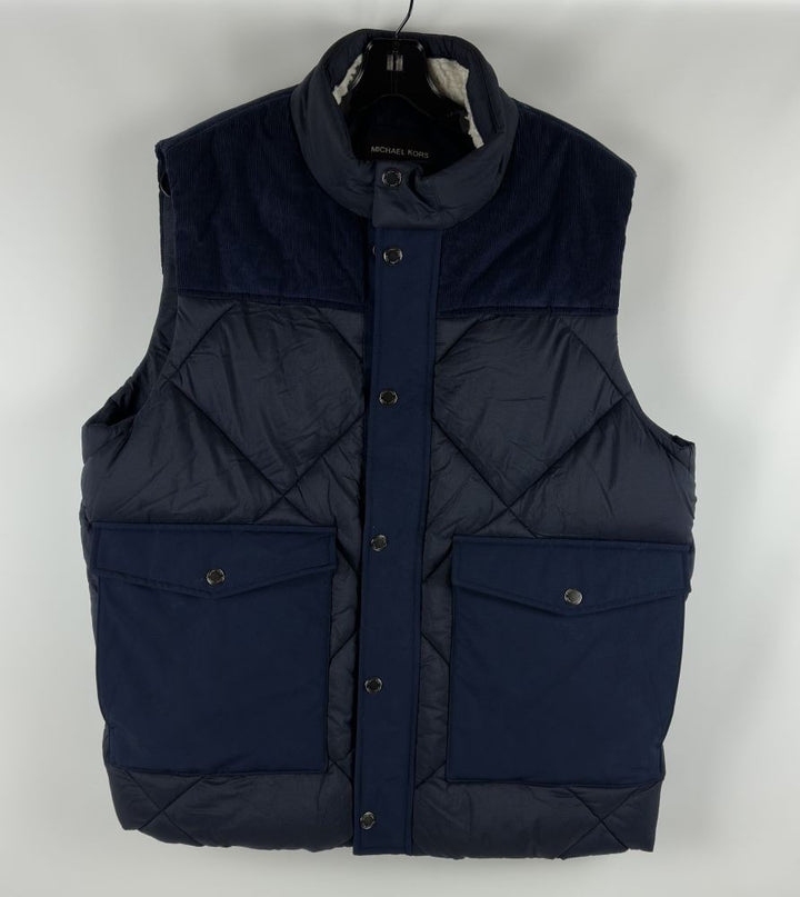 Translation missing: en.Michael Kors Men's Quilted Corduroy-Trim Vest - Midnight Blue-Small