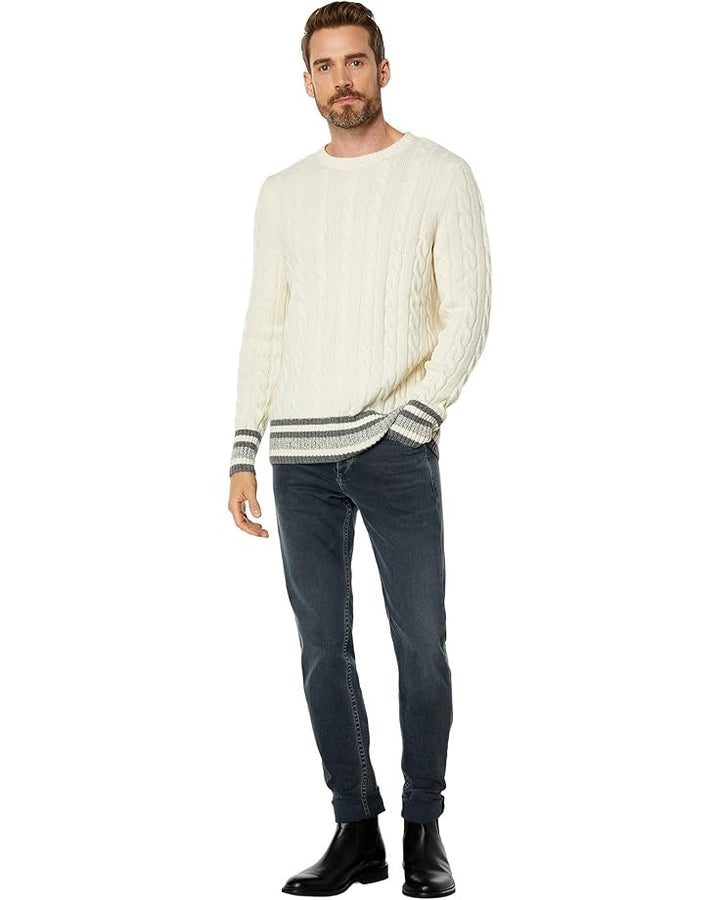 Translation missing: en.Benson Men's Aspen Relaxed-Fit Cable-Knit Sweater in Cream-Medium