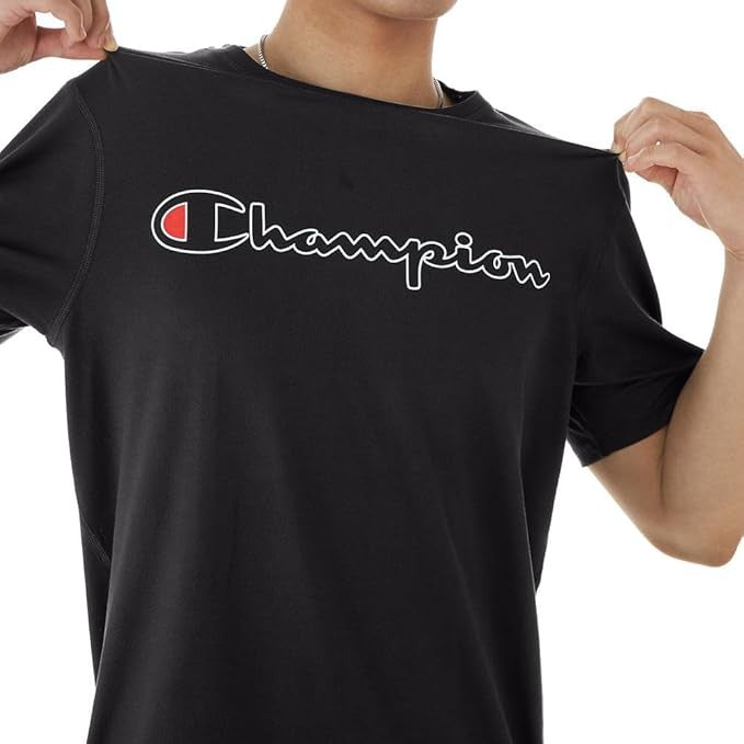 Translation missing: en.Champion Men's MVP Script Logo Short-Sleeve Crewneck T-Shirt - Black-Small