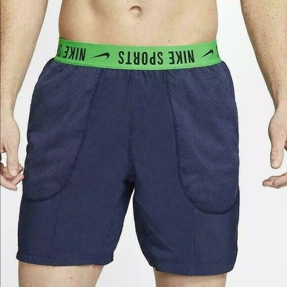 Translation missing: en.Nike Men's Project X Reversable Loose Fit Training Knit Shorts in Navy/Green-XL