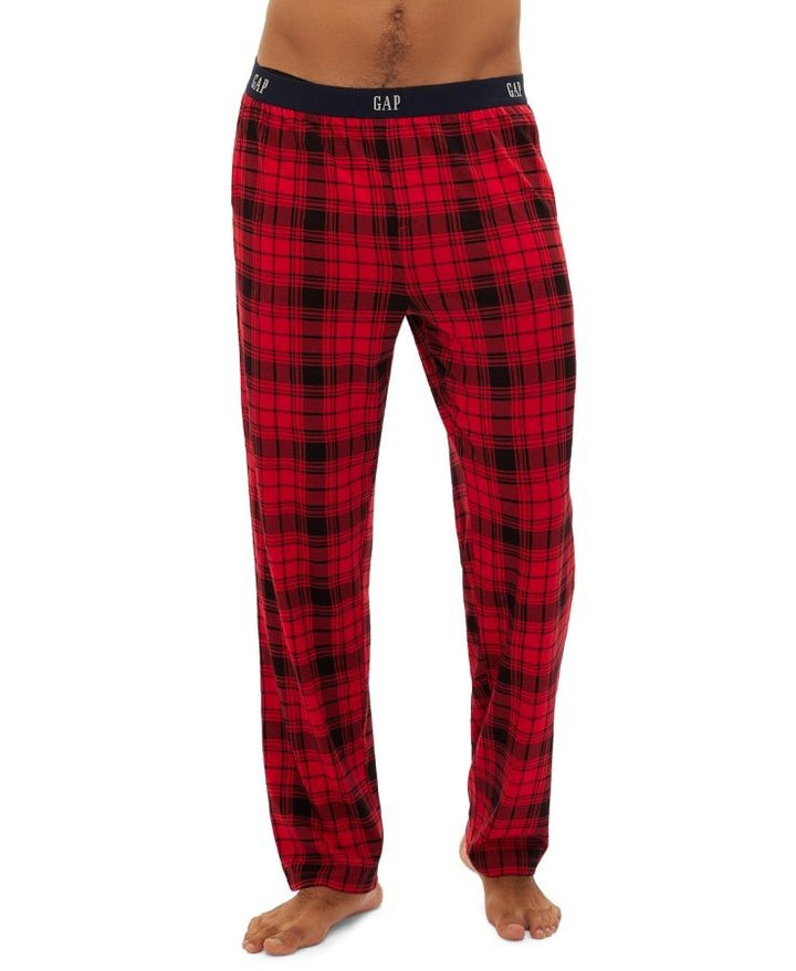 Translation missing: en.Gap Mens 2Pk. Waffle-Knit Jogger-Leg Pajama Pants True Black &amp; Red-Large