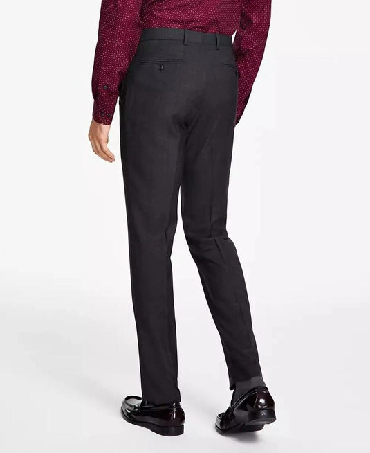 Translation missing: en.Alfani Men's Slim-Fit Windowpane Check Suit Pants in Grey Burgundy-30x32