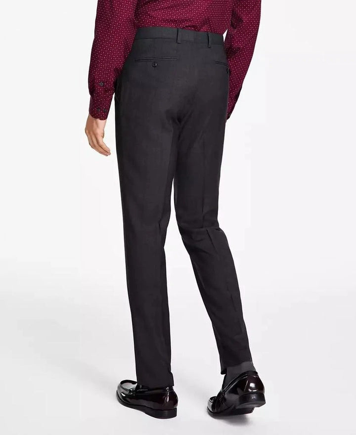 Translation missing: en.Alfani Men's Slim-Fit Windowpane Check Suit Pants in Grey Burgundy-30x32