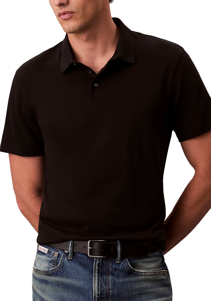 Translation missing: en.Calvin Klein Men's Short Sleeve Supima Cotton Polo Shirt  Black Beauty-Medium