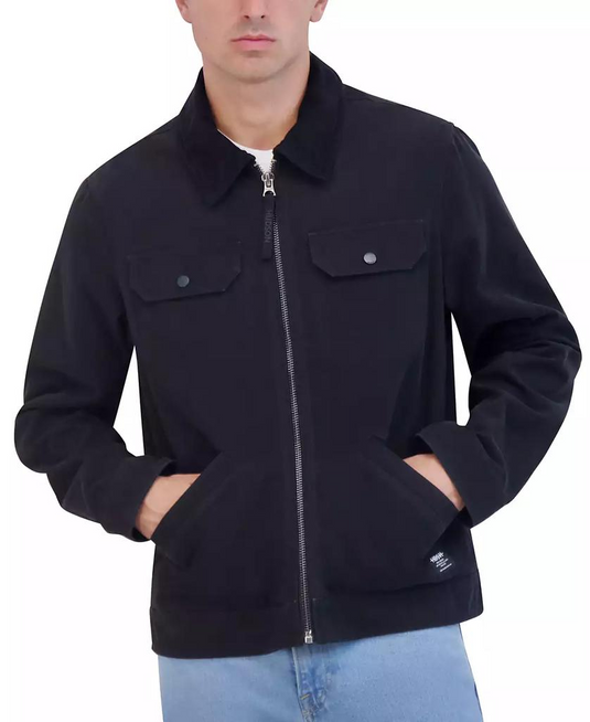 Translation missing: en.Hudson Men's Trucker Jacket Black Size 2XL Cotton Canvas Reg Fit Pockets