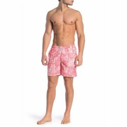 Translation missing: en.Trunks Surf &amp; Swim Co. Sano Printed Swim Trunks Postcard Tribal Coral Sand-Large
