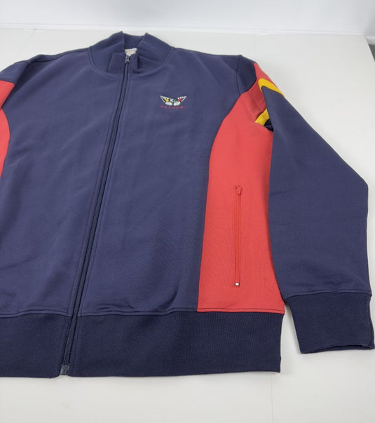 Translation missing: en.AGTAWH Flower Peace Neoprene Track Jacket Men's Small Navy Cotton Blend