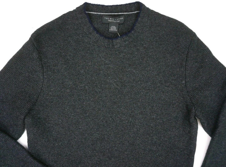 Translation missing: en.The Men's Store Designer Wool/Cashmere Tipped Crewneck Sweater Coal-Small