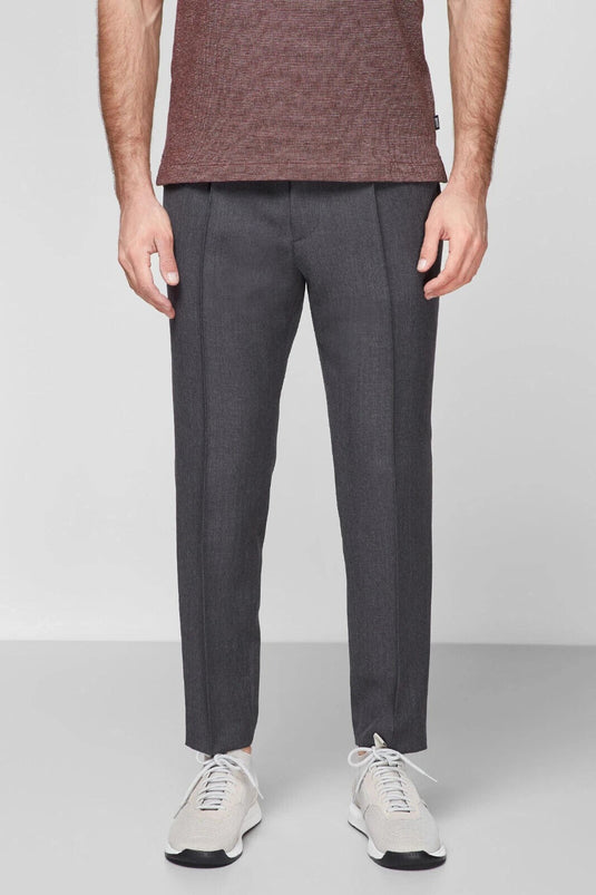 Translation missing: en.Boss Men's Hesten Peyson Straight FitVirgin Wool Pants Grey-Unfinished Hem-36R