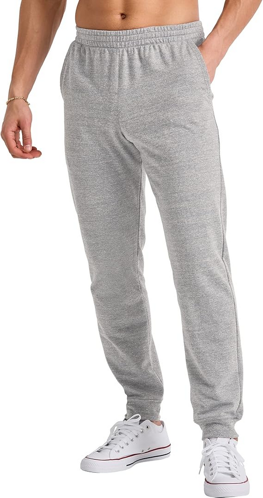 Translation missing: en.Hanes Men's Tri-Blend French Terry Jogger Pants Gray Concrete Heather Small