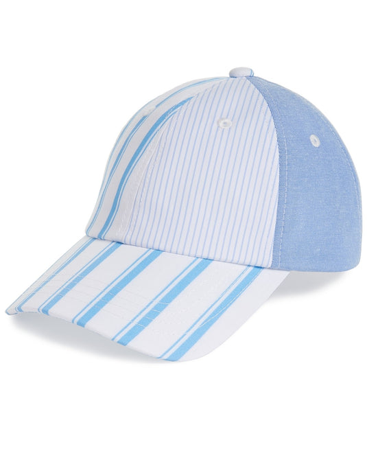 Translation missing: en.Club Room Men's Striped Baseball Hat in Blue/White-O/S