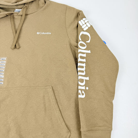Translation missing: en.Columbia Men's Trek Sleeve Logo Hoodie Cotton Blend in Delta Brown-Size Medium