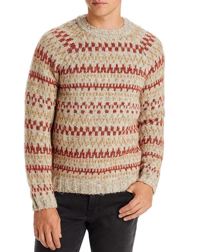 Translation missing: en.A.P.C. Men's Leonhard Crewneck Geometric Print Sweater Mastic Chine Multi-Small