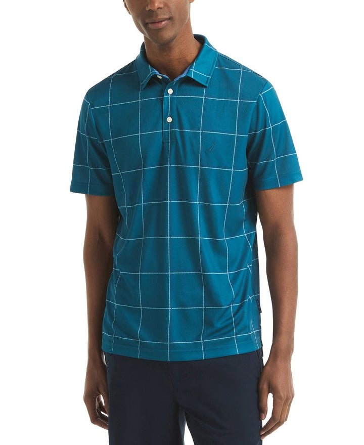 Translation missing: en.Nautica Men's Short Sleeve Windowpane Golf Polo Shirt - Blue Coral - XXL