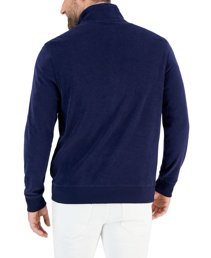 Translation missing: en.Club Room Men's Terry Towel Zip-Up Sweatshirt in Navy Blue-Medium