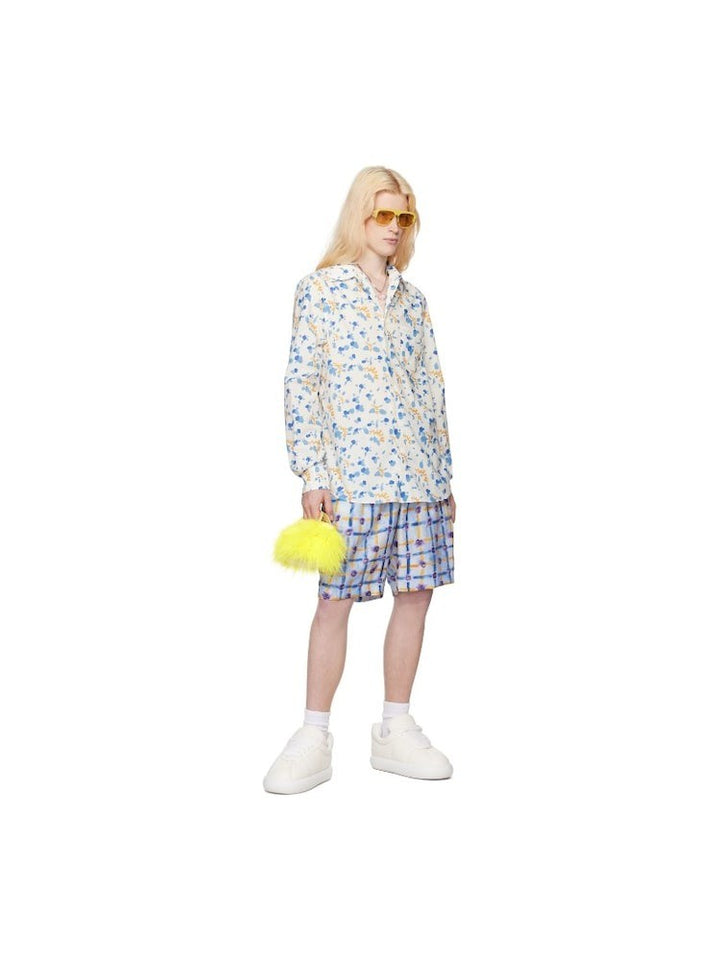 Translation missing: en.Marni Mens Prem. Cotton Logo Dripping Paint Splatter Shirt White-IT 50 US Large