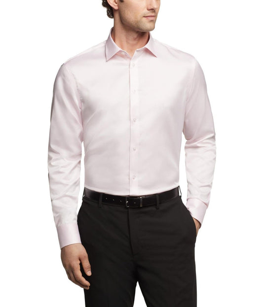 Translation missing: en.Calvin Klein Men's Dress Shirt Slim Fit Refined Cotton Stretch Pink-17 34/35